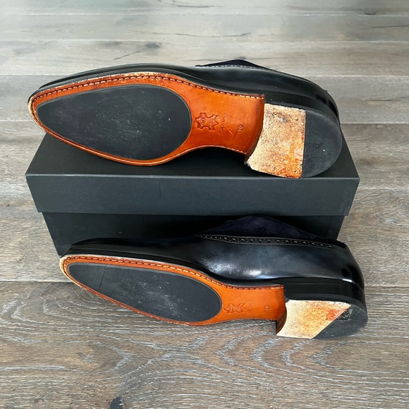 Massimo Emporio Navy Men’s Suede and Leather Oxfords - Picture 10 of 11